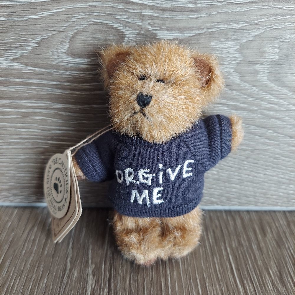 Vintage Retired Boyds Bears Mini Message Bear Whoops "Forgive Me" 3.5" Plush